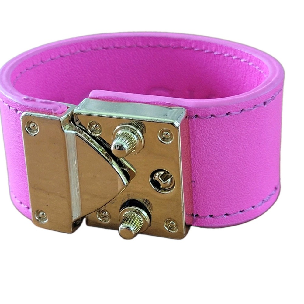 CC SKYE Kenzie Lock Bracelet Neon Pink Gold Tone Clasp Vibrant